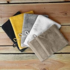 Sensei Maison Serviettes De Toilette 2 Gants En Coton Bio Gris Perle 16x22 Cm -Gants de toilette Soldes 2 gants en coton bio gris perle 16x22 cm 2