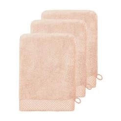 Sensei Maison Serviettes De Toilette 3 Gants De Toilette Zéro Twist 560gr/m² Poudre 16x22 Cm