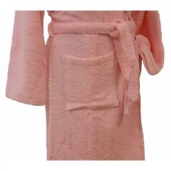Linandelle Peignoirs Et Chaussons De Bain CONFORT - Peignoir Mixte Col Chale Coton Rose Pastel XL -Gants de toilette Soldes confort peignoir mixte col chale coton rose pastel xl 3