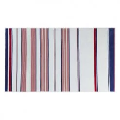 Drouault Décoration De Jardin Drap De Plage Coton 100x180 Cm Bleu Foncé Rayé