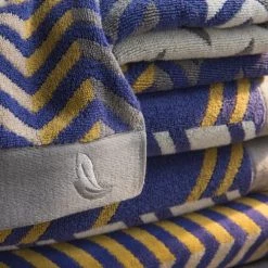 Drouault Décoration De Jardin Drap De Plage Coton 100x180 Cm Bleu Foncé Rayé -Gants de toilette Soldes drap de plage coton 100x180 cm bleu fonce raye 7