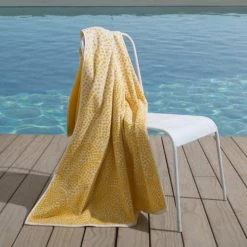 Anne De Solène Décoration De Jardin Drap De Plage Coton 100x180 Cm Jaune