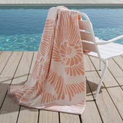 Anne De Solène Décoration De Jardin Drap De Plage Coton 100x180 Cm Orange