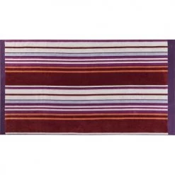 Drouault Décoration De Jardin Drap De Plage Coton 100x180 Cm Violet Rayé