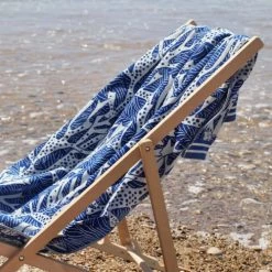 Maison Jean-Vier Décoration De Jardin Drap De Plage Coton Bleu 100x180 Cm -Gants de toilette Soldes drap de plage coton bleu 100x180 cm 12