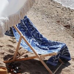 Maison Jean-Vier Décoration De Jardin Drap De Plage Coton Bleu 100x180 Cm -Gants de toilette Soldes drap de plage coton bleu 100x180 cm 13