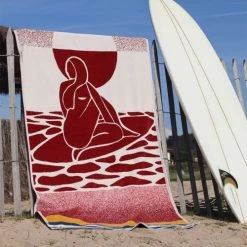 Maison Jean-Vier Décoration De Jardin Drap De Plage Coton Terracotta 100x180 Cm -Gants de toilette Soldes drap de plage coton terracotta 100x180 cm 5