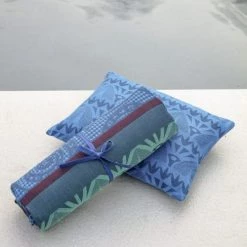 Le Jacquard Français Décoration De Jardin Drap De Plage En Coton Saphir 100 X 200 -Gants de toilette Soldes drap de plage en coton saphir 100 x 200 3