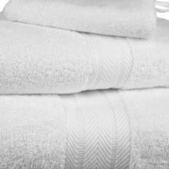 Sensei Maison Ensemble De Bain 3 Pièces Blanc -Gants de toilette Soldes ensemble de bain 3 pieces blanc 3