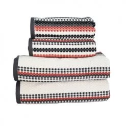 Gants de toilette Soldes 6 Sensei Maison Ensemble De Bain 4 Pièces Terracota