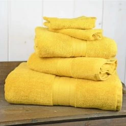 Sensei Maison Ensemble De Bain 5 Pièces Safran -Gants de toilette Soldes ensemble de bain 5 pieces safran 2