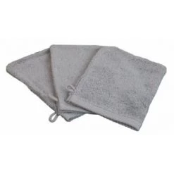 Linandelle Serviettes De Toilette Lot De 3 Gants De Toilette Eponge En Coton Lilas -Gants de toilette Soldes essentielle lot de 3 gants de toilette eponge 600gr gris souris 2