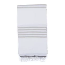 Fouta Futée Décoration De Jardin Fouta 100% Coton Avec Franges Marine Et Rouge 100x170cm -Gants de toilette Soldes fouta 100 coton avec franges taupe et beige 100x170cm