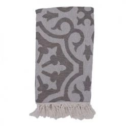 Fouta Futée Décoration De Jardin Fouta Baroque 100% Coton Avec Franges Marron 100x170cm