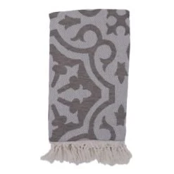 Fouta Futée Décoration De Jardin Fouta Baroque 100% Coton Avec Franges Marron 100x170cm -Gants de toilette Soldes fouta baroque 100 coton avec franges marron 100x170cm 5