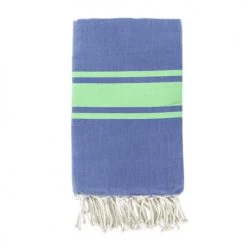 Febronie Décoration De Jardin Fouta Bicolore 100x200 Bleu Grec Et Vert Pomme