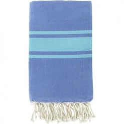 Febronie Décoration De Jardin Fouta Bicolore 100x200 Bleu Grec Et Vert Turquoise