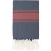 Febronie Décoration De Jardin Fouta Bicolore 100x200 Bleu Jean Et Rouge -Gants de toilette Soldes fouta bicolore 100x200 bleu jean et rouge