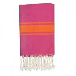 Febronie Décoration De Jardin Fouta Bicolore 100x200 Rose Fuschia Et Orange