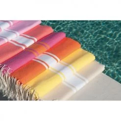 Febronie Décoration De Jardin Fouta Bicolore 100x200 Rose Fuschia Et Orange -Gants de toilette Soldes fouta bicolore 100x200 rose fuschia et orange 4