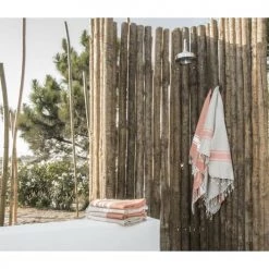 Febronie Décoration De Jardin Fouta Bicolore 100x200 Taupe Clair Et Terracotta -Gants de toilette Soldes fouta bicolore 100x200 taupe clair et terracotta 2