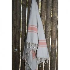 Febronie Décoration De Jardin Fouta Bicolore 100x200 Taupe Clair Et Terracotta -Gants de toilette Soldes fouta bicolore 100x200 taupe clair et terracotta 3