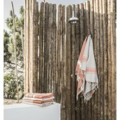 Febronie Décoration De Jardin Fouta Bicolore 100x200 Taupe Clair Et Terracotta -Gants de toilette Soldes fouta bicolore 100x200 taupe clair et terracotta 4