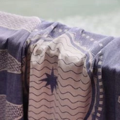 Maison Jean-Vier Décoration De Jardin Fouta Coton Bleu 90x160 Cm -Gants de toilette Soldes fouta coton bleu 90x160 cm 7