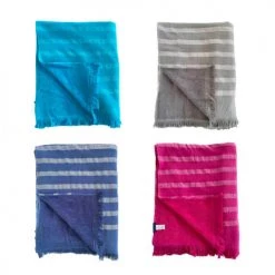Le Comptoir De La Plage Accessoires Et Serviettes De Plage  Fouta Coton Doublée éponge Alanya Bleu Marine 150 X 180 -Gants de toilette Soldes fouta coton doublee eponge alanya bleu marine 150 x 180 4