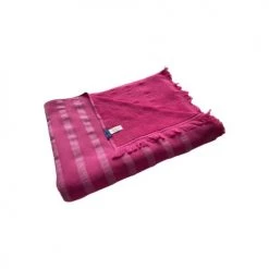 Le Comptoir De La Plage Accessoires Et Serviettes De Plage  Fouta Coton Doublée éponge Alanya Rose Fuchsia 150 X 180 -Gants de toilette Soldes fouta coton doublee eponge alanya rose fuchsia 150 x 180 2