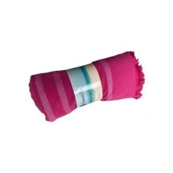 Le Comptoir De La Plage Accessoires Et Serviettes De Plage  Fouta Coton Doublée éponge Alanya Rose Fuchsia 150 X 180 -Gants de toilette Soldes fouta coton doublee eponge alanya rose fuchsia 150 x 180 3