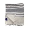 Le Comptoir De La Plage Accessoires Et Serviettes De Plage  Fouta Coton Doublée éponge Karabuk Bleu Marine 150 X 180