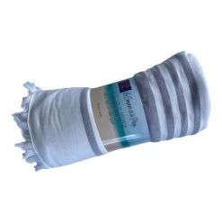 Le Comptoir De La Plage Accessoires Et Serviettes De Plage  Fouta Coton Doublée éponge Karabuk Gris 150 X 180 -Gants de toilette Soldes fouta coton doublee eponge karabuk gris 150 x 180 2