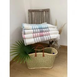 Le Comptoir De La Plage Accessoires Et Serviettes De Plage  Fouta Coton Doublée éponge Karabuk Rose Fuchsia 150 X 180 -Gants de toilette Soldes fouta coton doublee eponge karabuk rose fuchsia 150 x 180 3