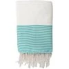 Febronie Décoration De Jardin Fouta Coton Nid D'abeille 100x200 Blanc Et Bleu Aqua -Gants de toilette Soldes fouta coton nid d abeille 100x200 blanc et bleu aqua