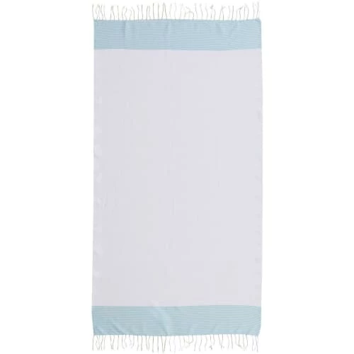 Febronie Décoration De Jardin Fouta Coton Nid D'abeille 100x200 Blanc Et Bleu Aqua 5 Febronie Décoration De Jardin Fouta Coton Nid D'abeille 100x200 Blanc Et Bleu Aqua – Image 3