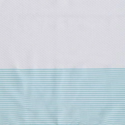 Febronie Décoration De Jardin Fouta Coton Nid D'abeille 100x200 Blanc Et Bleu Aqua 6 Febronie Décoration De Jardin Fouta Coton Nid D'abeille 100x200 Blanc Et Bleu Aqua – Image 4
