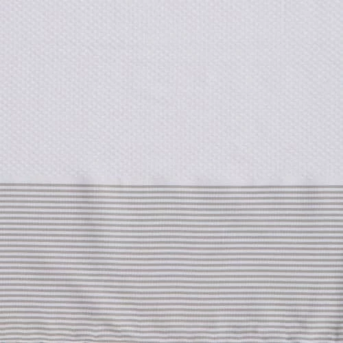 Febronie Décoration De Jardin Fouta Coton Nid D'abeille 100x200 Blanc Et Gris Perle 6 Febronie Décoration De Jardin Fouta Coton Nid D'abeille 100x200 Blanc Et Gris Perle – Image 4
