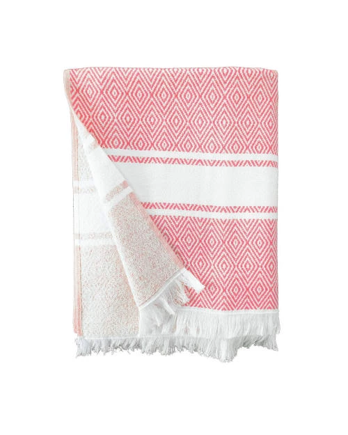 Le Comptoir De La Plage Accessoires Et Serviettes De Plage Fouta Doublée éponge Avec Franges Rouge Corail Chevron 90x160 3 Le Comptoir De La Plage Accessoires Et Serviettes De Plage Fouta Doublée éponge Avec Franges Rouge Corail Chevron 90x160