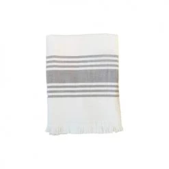 Le Comptoir De La Plage Accessoires Et Serviettes De Plage  Fouta Doublée éponge Grise Karabuk 90x160