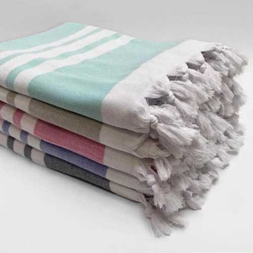 Le Comptoir De La Plage Accessoires Et Serviettes De Plage Fouta Doublée éponge Kandara Aqua 140x180 340g/m² 4 Le Comptoir De La Plage Accessoires Et Serviettes De Plage Fouta Doublée éponge Kandara Aqua 140x180 340g/m² – Image 2