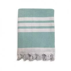 Le Comptoir De La Plage Accessoires Et Serviettes De Plage  Fouta Doublée éponge Kandara Aqua 140x180 340g/m²