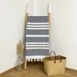 Le Comptoir De La Plage Accessoires Et Serviettes De Plage Fouta Doublée éponge Kandara Gris 140x180 340g/m² 9 Le Comptoir De La Plage Accessoires Et Serviettes De Plage Fouta Doublée éponge Kandara Gris 140x180 340g/m² -Gants de toilette Soldes fouta doublee eponge kandara gris 140x180 340g m2 2