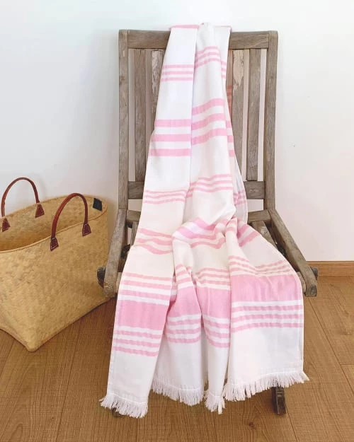 Le Comptoir De La Plage Accessoires Et Serviettes De Plage Fouta Doublée éponge Rose Karabuk 90x160 5 Le Comptoir De La Plage Accessoires Et Serviettes De Plage Fouta Doublée éponge Rose Karabuk 90x160 – Image 3