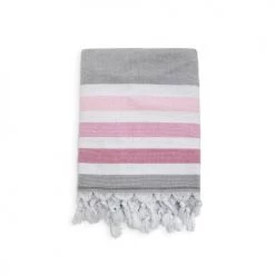 Le Comptoir De La Plage Accessoires Et Serviettes De Plage  Fouta Doublée éponge Zuma Gray 90x160 340g/m²