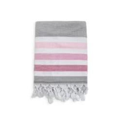 Le Comptoir De La Plage Accessoires Et Serviettes De Plage  Fouta Doublée éponge Zuma Jade 90x160 340g/m² -Gants de toilette Soldes fouta doublee eponge zuma gray 90x160 340g m2 5