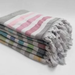 Le Comptoir De La Plage Accessoires Et Serviettes De Plage  Fouta Doublée éponge Zuma Mastic 90x160 340g/m² -Gants de toilette Soldes fouta doublee eponge zuma mastic 90x160 340g m2 2