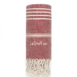 LeStoff France Accessoires Et Serviettes De Plage  Fouta En Chanvre Bordeaux 100 X 180 Cm