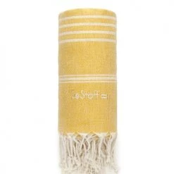 LeStoff France Accessoires Et Serviettes De Plage  Fouta En Chanvre Jaune 100 X 180 Cm