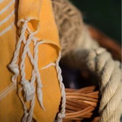 LeStoff France Accessoires Et Serviettes De Plage  Fouta En Chanvre Jaune 100 X 180 Cm -Gants de toilette Soldes fouta en chanvre jaune 100 x 180 cm 5